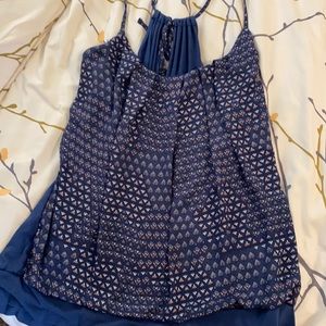 Blue halter spaghetti strap shirt